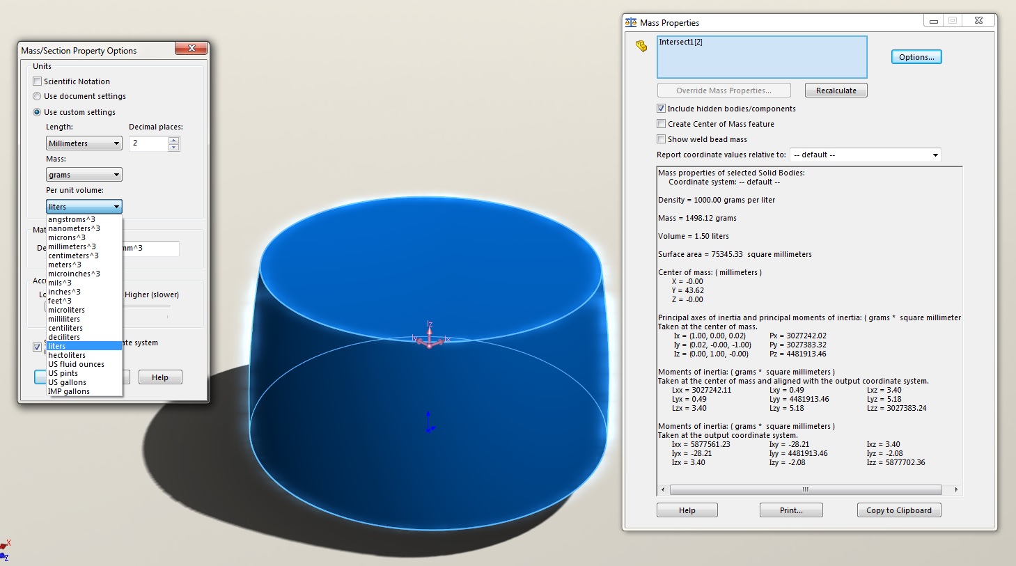 Calculate Internal Fluid Volume Using The SOLIDWORKS Intersect Tool